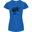 Dancing Musical Elephant Ghetto Blaster Womens Petite Cut T-Shirt Royal Blue