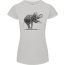 Dancing Musical Elephant Ghetto Blaster Womens Petite Cut T-Shirt Sports Grey