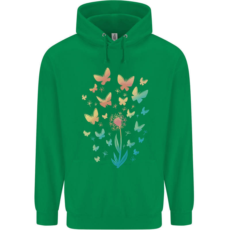 Dandelion Butterfly Plant Gardening Childrens Kids Hoodie Irish Green