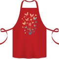 Dandelion Butterfly Plant Gardening Cotton Apron 100% Organic Red
