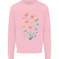 Dandelion Butterfly Plant Gardening Kids Sweatshirt Jumper Light Pink