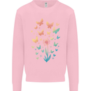 Dandelion Butterfly Plant Gardening Kids Sweatshirt Jumper Light Pink