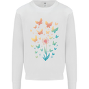Dandelion Butterfly Plant Gardening Kids Sweatshirt Jumper White