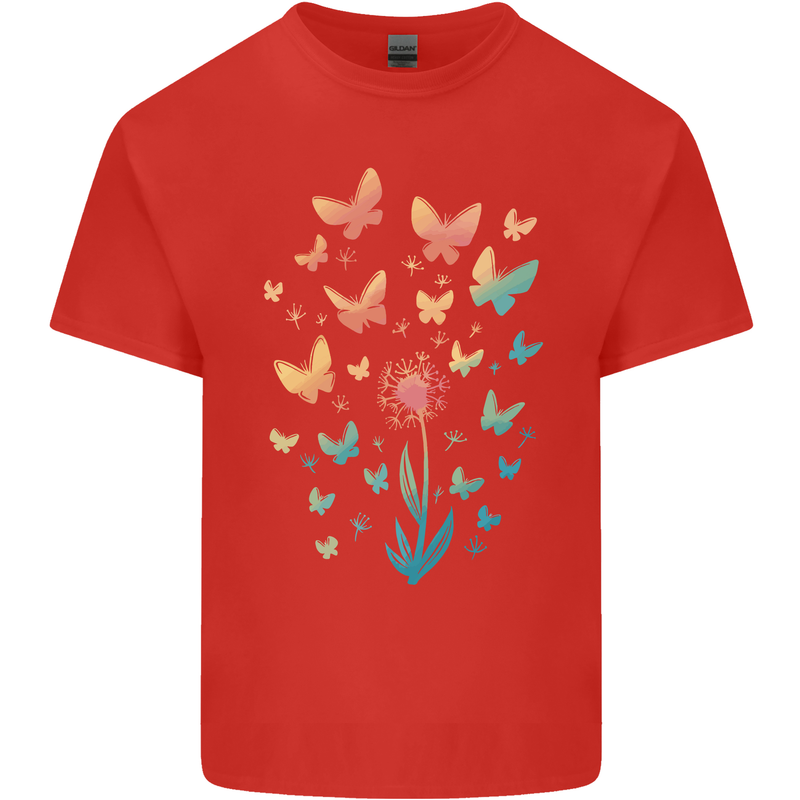 Dandelion Butterfly Plant Gardening Kids T-Shirt Childrens Red