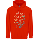 Dandelion Butterfly Plant Gardening Mens 80% Cotton Hoodie Bright Red