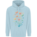 Dandelion Butterfly Plant Gardening Mens 80% Cotton Hoodie Light Blue