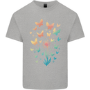 Dandelion Butterfly Plant Gardening Mens Cotton T-Shirt Tee Top Sports Grey