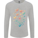 Dandelion Butterfly Plant Gardening Mens Long Sleeve T-Shirt Sports Grey