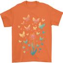 Dandelion Butterfly Plant Gardening Mens T-Shirt 100% Cotton Orange
