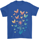 Dandelion Butterfly Plant Gardening Mens T-Shirt 100% Cotton Royal Blue
