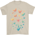 Dandelion Butterfly Plant Gardening Mens T-Shirt 100% Cotton Sand