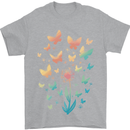 Dandelion Butterfly Plant Gardening Mens T-Shirt 100% Cotton Sports Grey