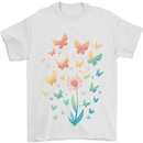 Dandelion Butterfly Plant Gardening Mens T-Shirt 100% Cotton White