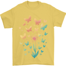 Dandelion Butterfly Plant Gardening Mens T-Shirt 100% Cotton Yellow