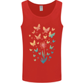 Dandelion Butterfly Plant Gardening Mens Vest Tank Top Red