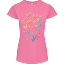 Dandelion Butterfly Plant Gardening Womens Petite Cut T-Shirt Azalea