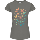 Dandelion Butterfly Plant Gardening Womens Petite Cut T-Shirt Charcoal