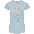 Dandelion Butterfly Plant Gardening Womens Petite Cut T-Shirt Light Blue