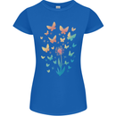 Dandelion Butterfly Plant Gardening Womens Petite Cut T-Shirt Royal Blue