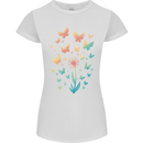Dandelion Butterfly Plant Gardening Womens Petite Cut T-Shirt White
