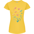 Dandelion Butterfly Plant Gardening Womens Petite Cut T-Shirt Yellow