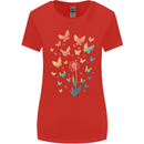 Dandelion Butterfly Plant Gardening Womens Wider Cut T-Shirt Red