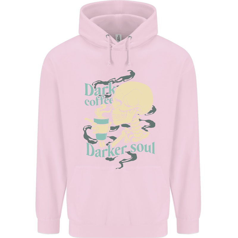 Dark Coffee Darker Soul Skull Childrens Kids Hoodie Light Pink
