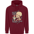 Dark Coffee Darker Soul Skull Childrens Kids Hoodie Maroon