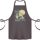 Dark Coffee Darker Soul Skull Cotton Apron 100% Organic Dark Grey