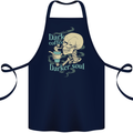 Dark Coffee Darker Soul Skull Cotton Apron 100% Organic Navy Blue