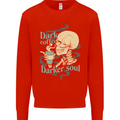 Dark Coffee Darker Soul Skull Kids Sweatshirt Jumper Bright Red