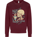 Dark Coffee Darker Soul Skull Kids Sweatshirt Jumper Maroon