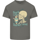 Dark Coffee Darker Soul Skull Kids T-Shirt Childrens Charcoal
