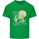 Dark Coffee Darker Soul Skull Kids T-Shirt Childrens Irish Green
