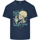 Dark Coffee Darker Soul Skull Kids T-Shirt Childrens Navy Blue