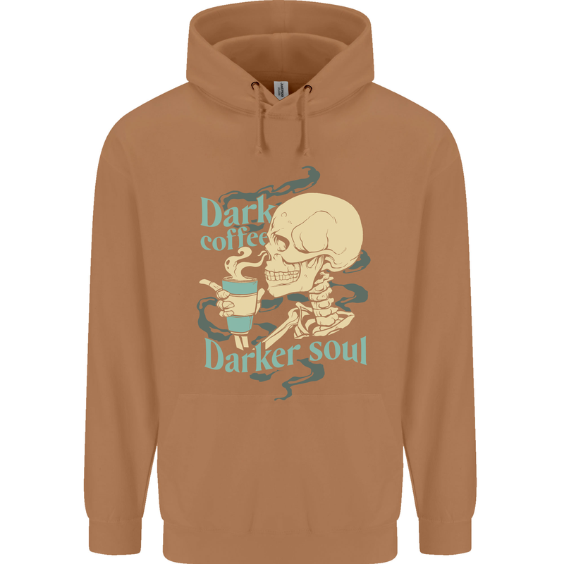 Dark Coffee Darker Soul Skull Mens 80% Cotton Hoodie Caramel Latte