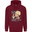 Dark Coffee Darker Soul Skull Mens 80% Cotton Hoodie Maroon