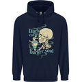 Dark Coffee Darker Soul Skull Mens 80% Cotton Hoodie Navy Blue