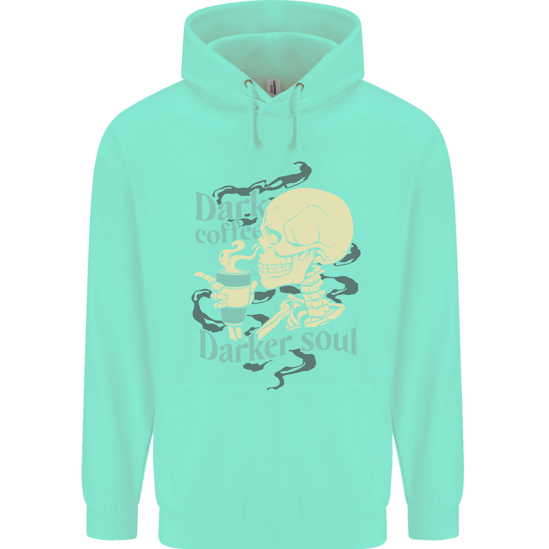 Dark Coffee Darker Soul Skull Mens 80% Cotton Hoodie Peppermint