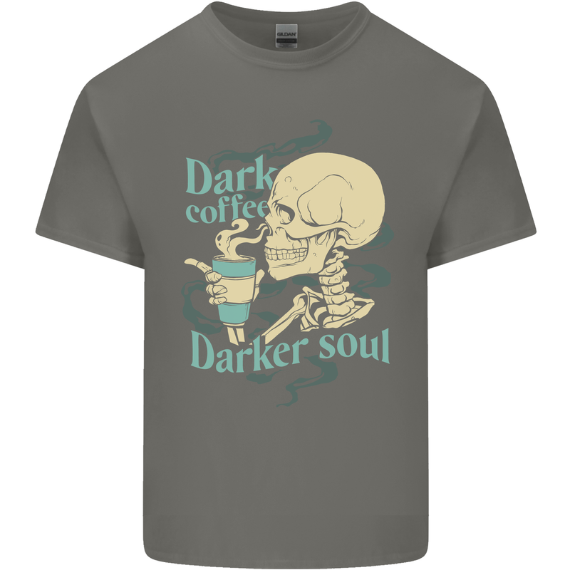 Dark Coffee Darker Soul Skull Mens Cotton T-Shirt Tee Top Charcoal
