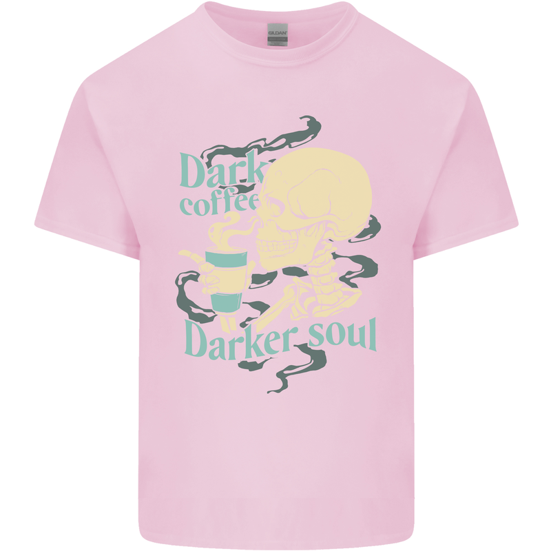 Dark Coffee Darker Soul Skull Mens Cotton T-Shirt Tee Top Light Pink