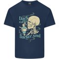 Dark Coffee Darker Soul Skull Mens Cotton T-Shirt Tee Top Navy Blue