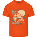 Dark Coffee Darker Soul Skull Mens Cotton T-Shirt Tee Top Orange