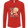 Dark Coffee Darker Soul Skull Mens Long Sleeve T-Shirt Red