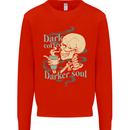 Dark Coffee Darker Soul Skull Mens Sweatshirt Jumper Bright Red