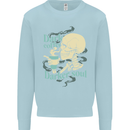 Dark Coffee Darker Soul Skull Mens Sweatshirt Jumper Light Blue