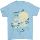 Dark Coffee Darker Soul Skull Mens T-Shirt 100% Cotton Light Blue