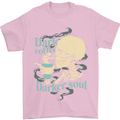 Dark Coffee Darker Soul Skull Mens T-Shirt 100% Cotton Light Pink