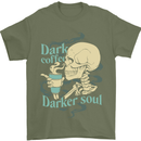 Dark Coffee Darker Soul Skull Mens T-Shirt 100% Cotton Military Green