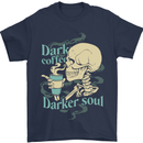 Dark Coffee Darker Soul Skull Mens T-Shirt 100% Cotton Navy Blue